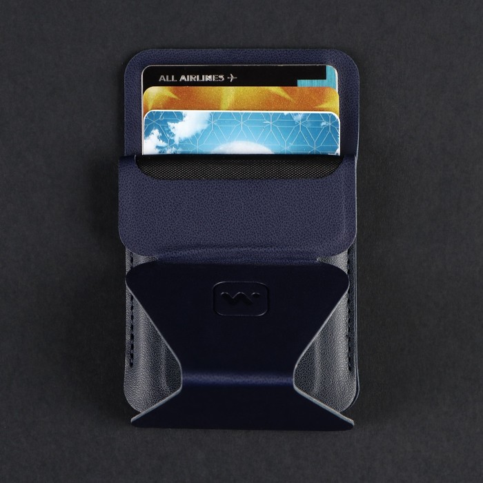 Магнитный кошелёк-подставка Windigo, поддержка Magsafe, для iPhone 12/13/14/15, космический синий - фото 51466208