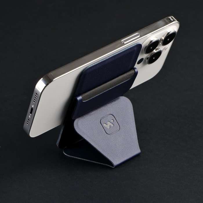 Магнитный кошелёк-подставка Windigo, поддержка Magsafe, для iPhone 12/13/14/15, космический синий - фото 51466205