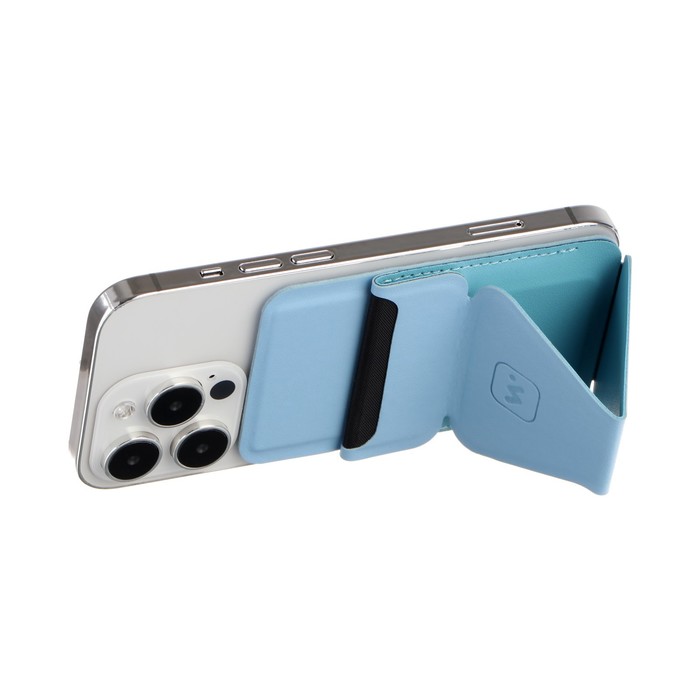 Магнитный кошелёк-подставка Windigo, поддержка Magsafe, для iPhone 12/13/14/15, небесный голубой - фото 51466224