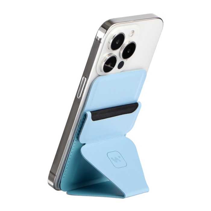 Магнитный кошелёк-подставка Windigo, поддержка Magsafe, для iPhone 12/13/14/15, небесный голубой - фото 51466225