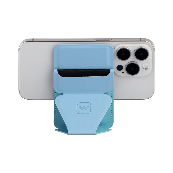 Магнитный кошелёк-подставка Windigo, поддержка Magsafe, для iPhone 12/13/14/15, небесный голубой - фото 51466223