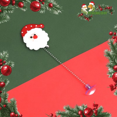 Дразнилка для кошек новогодняя «Дед мороз» на присоске, 24 см