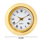 Вставка часы кварцевые, d-2.5 см, LQ377А, дискретный ход, золото - фото 320264355