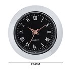 Вставка часы кварцевые, d-2.5 см, LQ377А, дискретный ход, черные - фото 296791998
