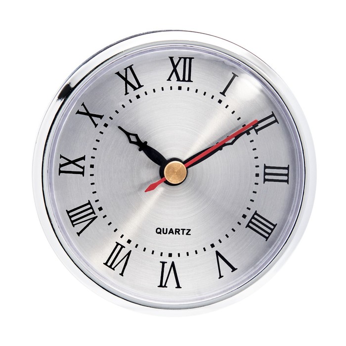Вставка часы кварцевые, d-9 см, 1АА, плавный ход, серебро