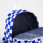 Рюкзак молодёжный из текстиля, 4 кармана, цвет белый/синий - фото 10973272