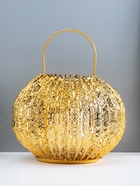 Светодиодная свеча в подсвечнике RISALUX «Подсвечник», ночник LED, от батареек 3×ААА, золото, 19×19×17 см - Фото 5