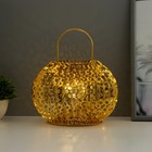 Ночник «Деки» LED от батареек 2хААА золото 19×19×17 см RISALUX - Фото 2