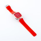 Часы наручные женские, 4.1 х 4.1 см, ремешок силикон, красные - Фото 5
