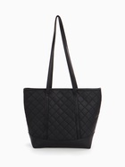 Сумка-шопер женская на молнии, размер 35×12×27 см, со стёжкой, чёрная - Фото 3