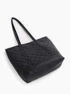 Сумка-шопер женская на молнии, размер 35×12×27 см, со стёжкой, чёрная - Фото 7