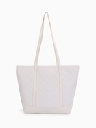 Сумка - шоппер женская на молнии, 35×12×27 см, со стёжкой, белая - Фото 4