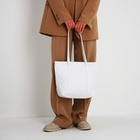 Сумка - шоппер женская на молнии, 35×12×27 см, со стёжкой, белая - Фото 11