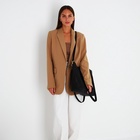 Сумка-шопер женская на молнии, размер 43×13×30 см, однотонная, чёрный - Фото 11