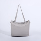 Сумка-шопер женская на молнии, размер 43×13×30 см, однотонная, серая - Фото 4