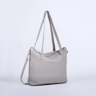 Сумка-шопер женская на молнии, размер 43×13×30 см, однотонная, серая - Фото 5