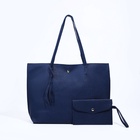 Сумка-шопер женская на кнопке, с монетницей, размер 35×10×28 см, синий - Фото 3