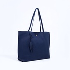 Сумка-шопер женская на кнопке, с монетницей, размер 35×10×28 см, синий - Фото 5