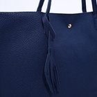 Сумка-шопер женская на кнопке, с монетницей, размер 35×10×28 см, синий - Фото 6