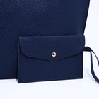 Сумка-шопер женская на кнопке, с монетницей, размер 35×10×28 см, синий - Фото 7