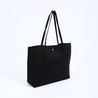 Сумка-шопер женская на кнопке, с монетницей, размер 35×10×28 см, чёрная - Фото 4