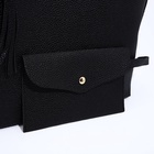 Сумка-шопер женская на кнопке, с монетницей, размер 35×10×28 см, чёрная - Фото 7