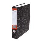 Папка-регистратор 50 мм, А4, Calligrata, эконом мрамор, нижний металлический кант, черная 4703809
