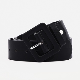 Ремень женский, ширина 3.3 см, винт, пряжка под кожу, цвет чёрный