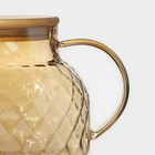 Чайник заварочный стеклянный BellaTenero «Круиз», 1 л, с бамбуковой крышкой и металлическим фильтром, цвет золотой - Фото 2