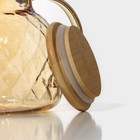 Чайник заварочный стеклянный BellaTenero «Круиз», 1 л, с бамбуковой крышкой и металлическим фильтром, цвет золотой - Фото 3