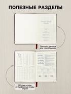 Ежедневник датированный Calligrata, А5, 2026, твёрдая обложка из искусственной кожи «Небраска», 168 листов, бордовый - Фото 3