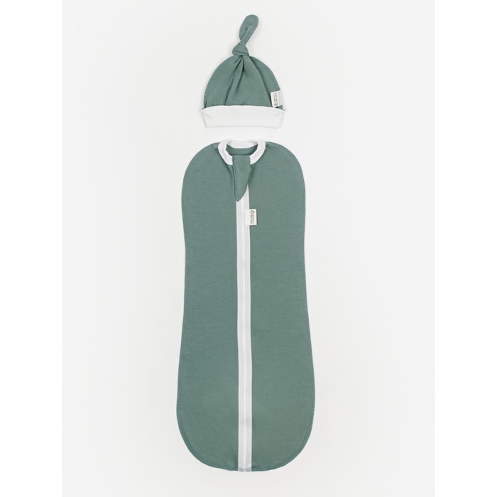Пеленка-кокон на молнии с шапочкой Nature essence, размер 56-68, цвет зелёный - фото 1897600169