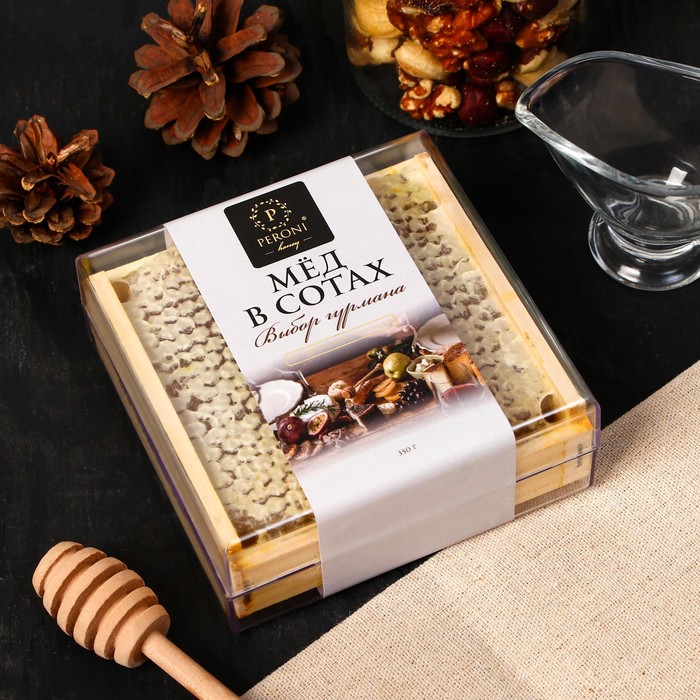 Мёд в сотах Peroni цветочный (пластик) 350г - Фото 1