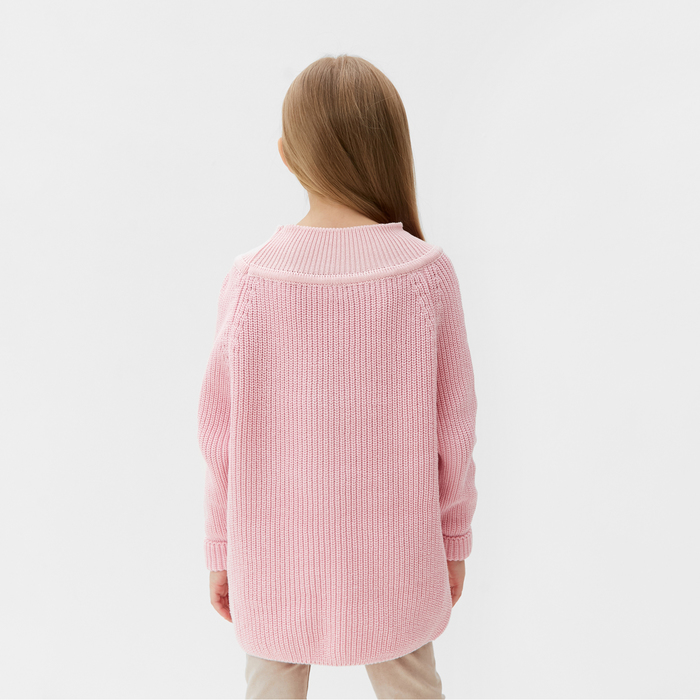 Свитер вязаный для девочки MINAKU, цвет розовый, рост 104 см - фото 1907860351