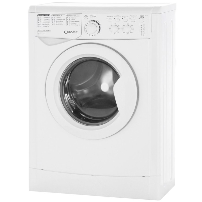 Стиральная машина Indesit EWUC 4105, класс А, 1000 об/мин, до 4 кг, белая - Фото 1