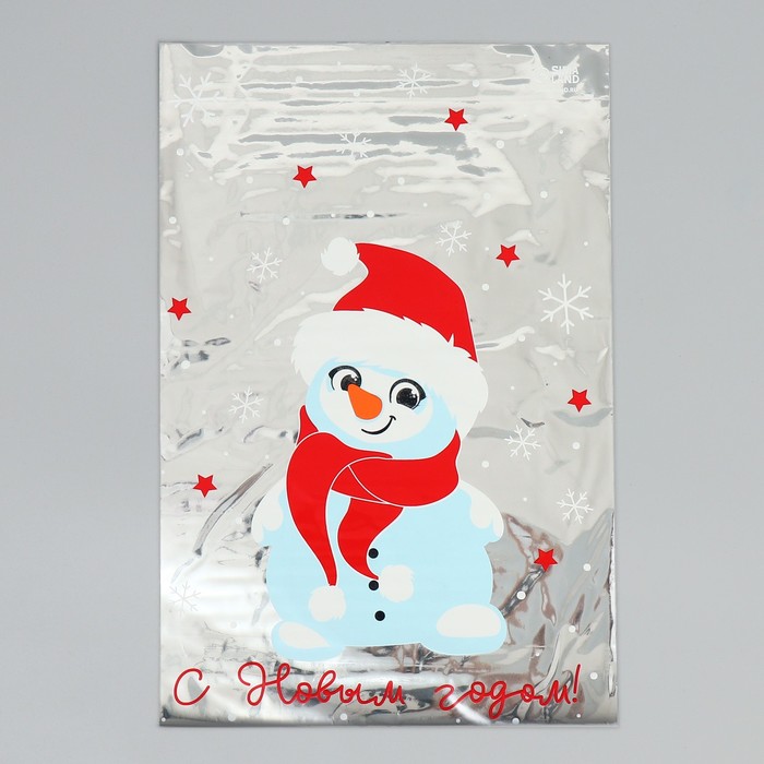 Пакет пластиковый «Снеговичок», 20 × 30 см