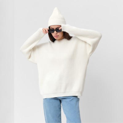 Джемпер крупной вязки женский MIST, молочный, размер S (40-42)