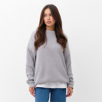 Джемпер крупной вязки женский MIST, серый, размер L (48-50)