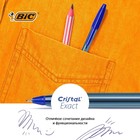 Ручка шариковая BIC "Cristal Exact", 0.7 мм, чернила синие, корпус тонированный, средняя линия письма - Фото 6