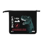 Папка для тетрадей А5, 240 х 205 х 40 мм, пластиковая, молния сверху, ПТ 73-12 "Кибер дино" (объемный 3D-рисунок с эффектом металлика) - фото 24604553