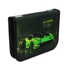 Пенал 1 секция 130 х 190 х 30 мм, с откидной планкой, ПКК 07-19 "Зелёное авто" ламинированный картон, объёмный 3D рисунок с эффектом лака - Фото 3