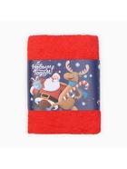 Набор новогодних махровых полотенец «Этель. Новогодний дуэт», 30×30 см - 3 штуки, хлопок 100% - фото 57984262