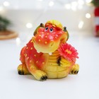 Фигура "Дракончик с цветочком" красная, 7,5х6х6см - фото 22964207