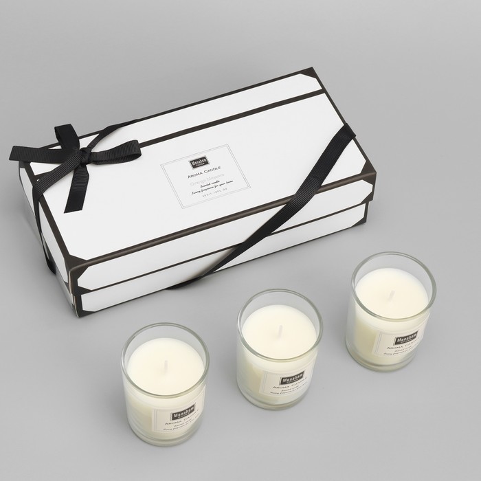 Набор свечей ароматических "Aroma Candle", цветок апельсина, 3 шт