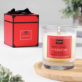 Свеча ароматическая "Aroma Candle", инжир и черная смородина, 8х9 см