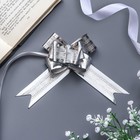 Подарочный Бант - бабочка №3, серебро, для упаковки подарков - Фото 1