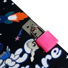 Записная книжка подарочная формат А6, 45 листов, на замке, на гребне, линия, "Космос", МИКС - фото 22932137