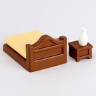 Миниатюра кукольная «Спальное место», набор кровать и тумба - Фото 3