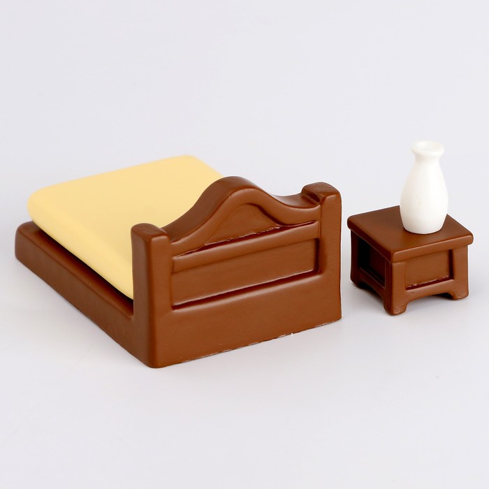 Миниатюра кукольная "Спальное место", набор кровать и тумба