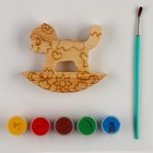 Набор под роспись «Котенок-качалка» с контуром, с красками и кисточкой в пакете - фото 1372094